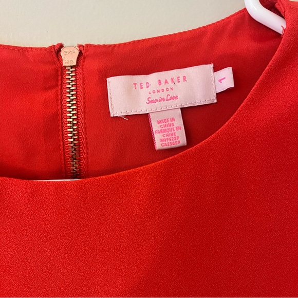Ted Baker London Red Embellished Sleeveless Fitted Reevah Dress TB Size 1 (US 4) - Picture 4 of 14